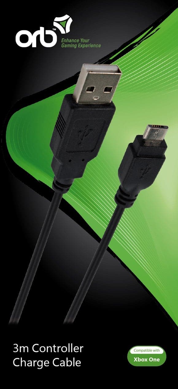 Xbox One - Kontrollladdarkabel 3 Meter (ORB)