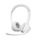 Logitech - H390 Wired Headset for PC/Laptop, Stereo Headphones with Noise Cancelling Microphone, USB-A WHITE Logitech