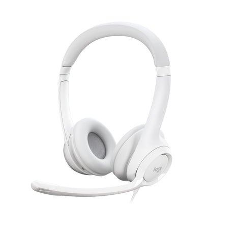 Logitech - H390 Wired Headset for PC/Laptop, Stereo Headphones with Noise Cancelling Microphone, USB-A WHITE