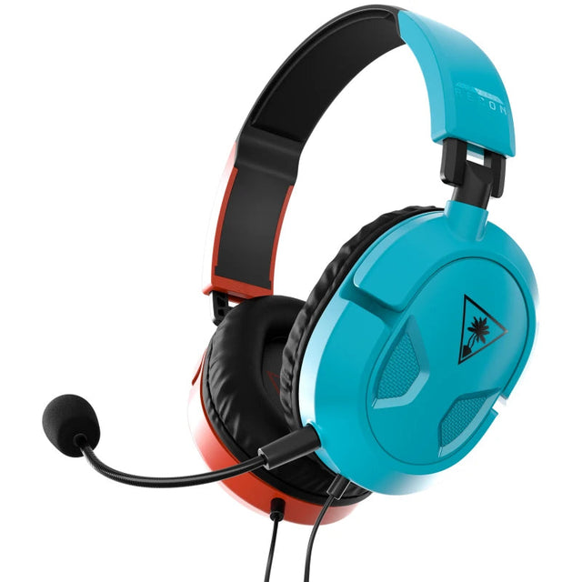 Turtle Beach Recon 50 – Kablet headset – Rød/blå – rødt og blåt headset skråt forfra