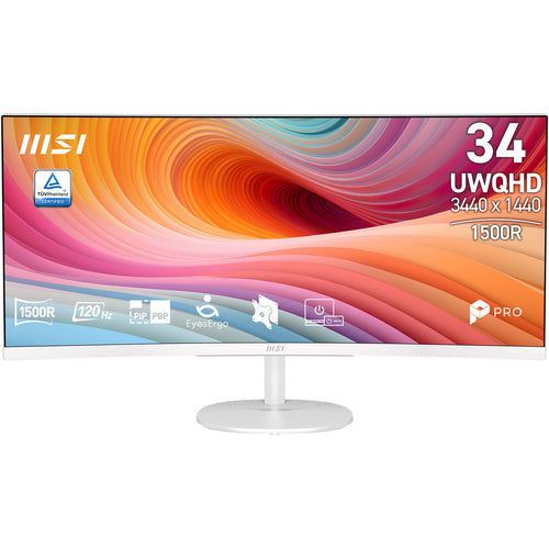 MSI PRO MP341CQW E12 – 34″ ultrawide-skærm, hvid – skærmens egenskaber