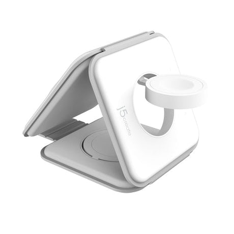 j5create JUPW3215W-N – Qi2 3-i-1 rejseoplader – Bagside med urholder