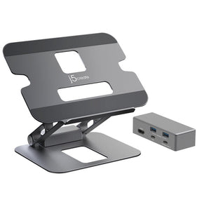 j5create – justerbart laptopstativ med 4K USB-C-dock – Dockingstativ og aftagelig hub