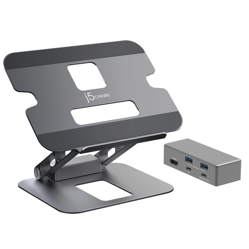 j5create – justerbart laptopstativ med 4K USB-C-dock