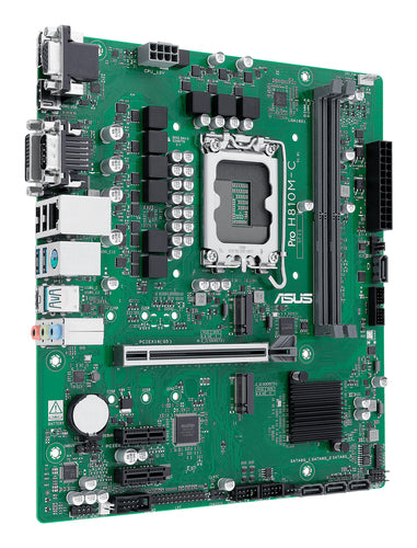 ASUS PRO H810M-C-CSM – micro-ATX bundkort – LGA1851 – bundkort set skråt forfra