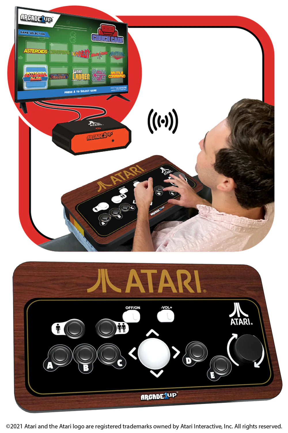 ARCADE 1 Up - Atari Couchcade - Cast Arkadspel Till Din TV!