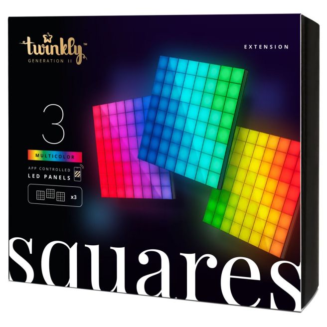 Twinkly Squares 3-pack Light Panel Expansionspaket RGB - 16x16 Cm 64LED