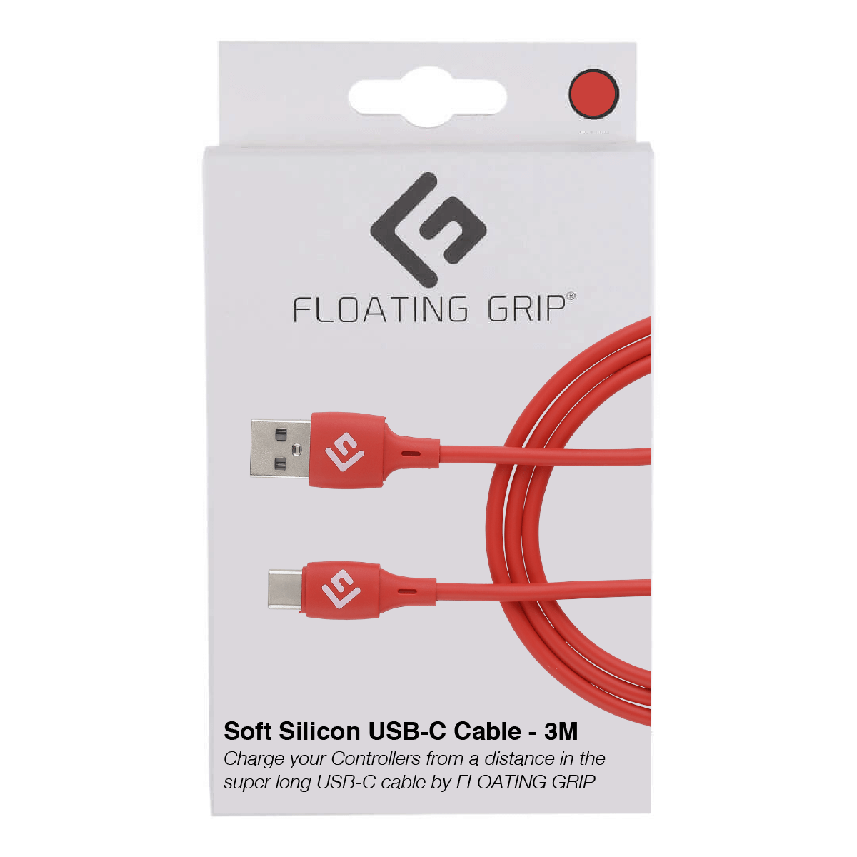 Floating Grip 3M Silikon USB-C-kabel (röd)