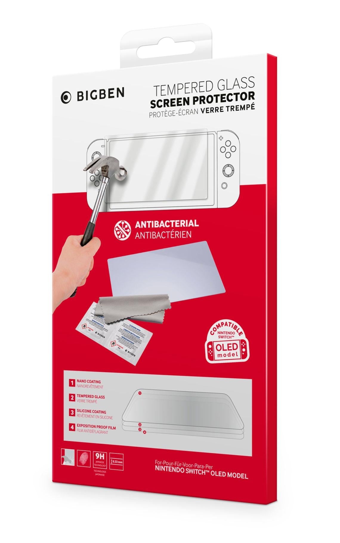 Bigben Tempered Glass Screen Protector - Switch OLED