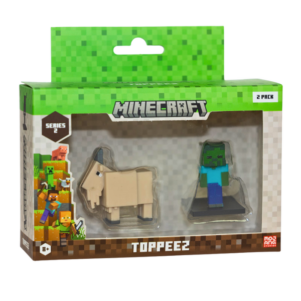 Minecraft 2-pak 3D-figurer – Goat og Baby Zombie – 6 cm