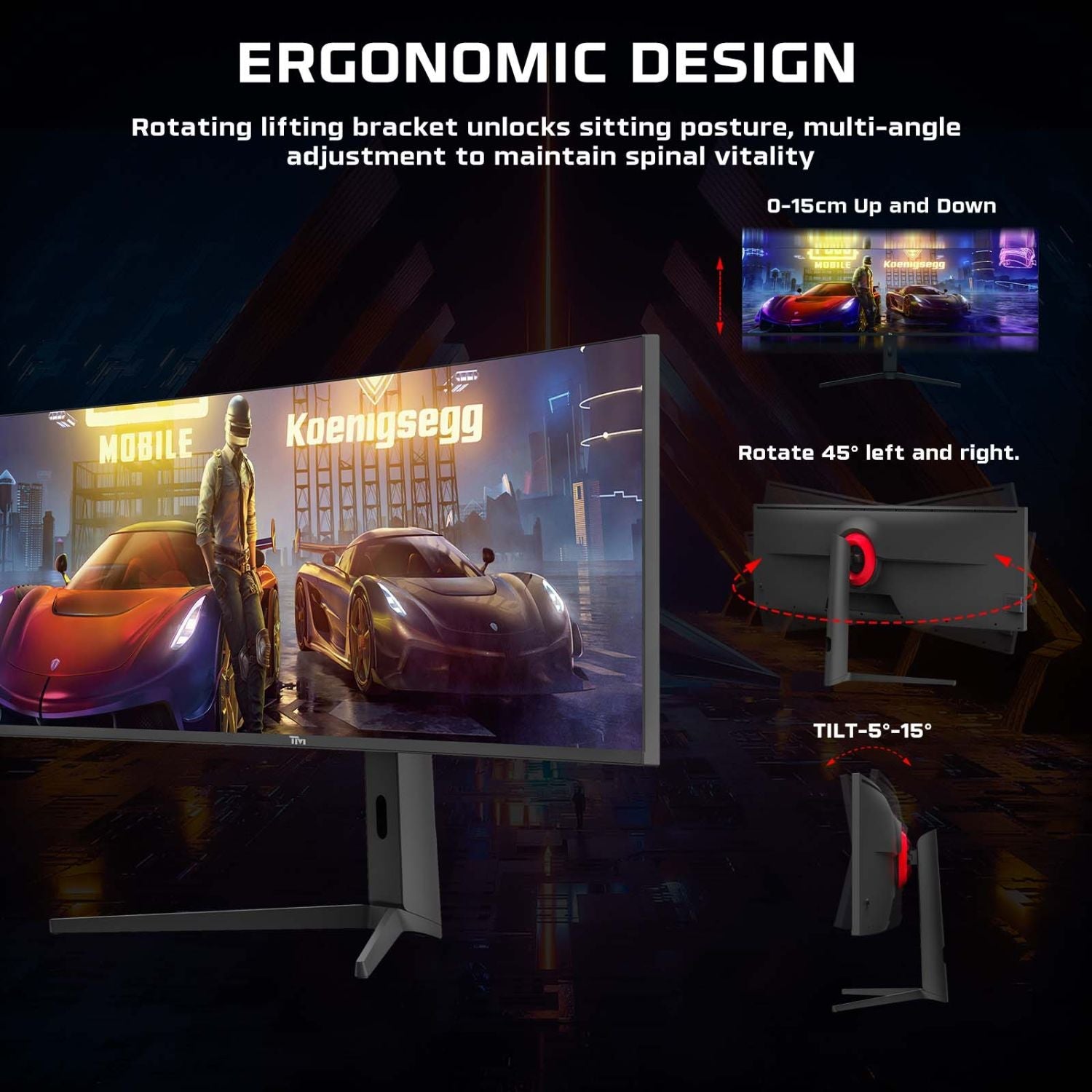 TWISTED MINDS CURVE GAMING MONITOR 49&quot; 5K/2K - 75HZ