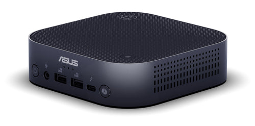 ASUS NUC 14 Pro AI Slim set fra siden og forfra