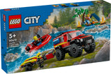 LEGO 60412 Stadsbrand Terrängfordon Med Räddningsbåt, Byggsats