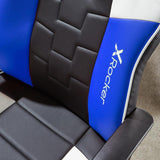 X-Rocker - Saturn Mid-Back Wheeled Esport Gaming Chair for Juniors and Teens - Black/Blue Geekd