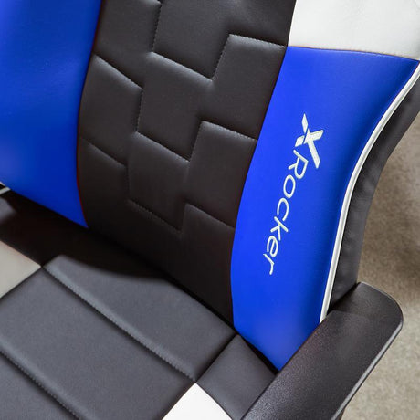 X-Rocker - Saturn Mid-Back Wheeled Esport Gaming Chair for Juniors and Teens - Black/Blue Geekd