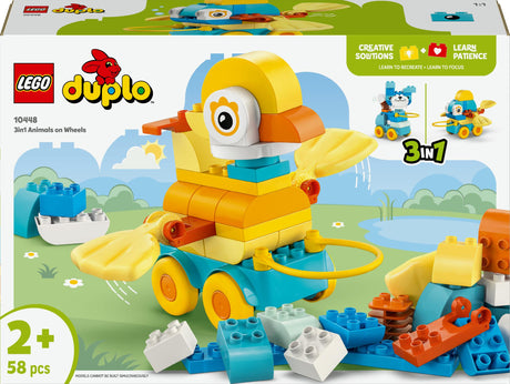 LEGO 10448 DUPLO Town Animals on Wheels 3-in-1 Set, Construction Toy LEGO