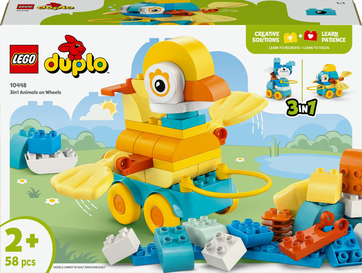 LEGO 10448 DUPLO Town Animals on Wheels 3-in-1 Set, Construction Toy LEGO