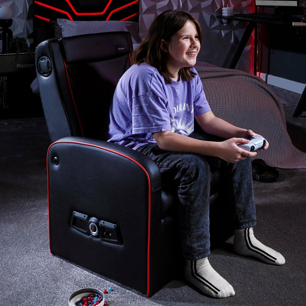 X-Rocker - Shift Luxe Junior 2.1 Ottoman Gaming Chair with Storage X-Rocker