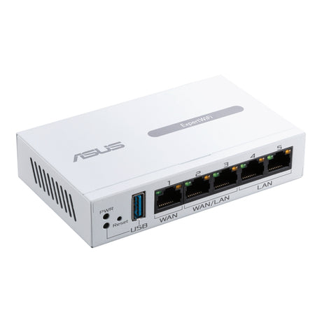 Kompakt ASUS EBG15-router set skråt forfra