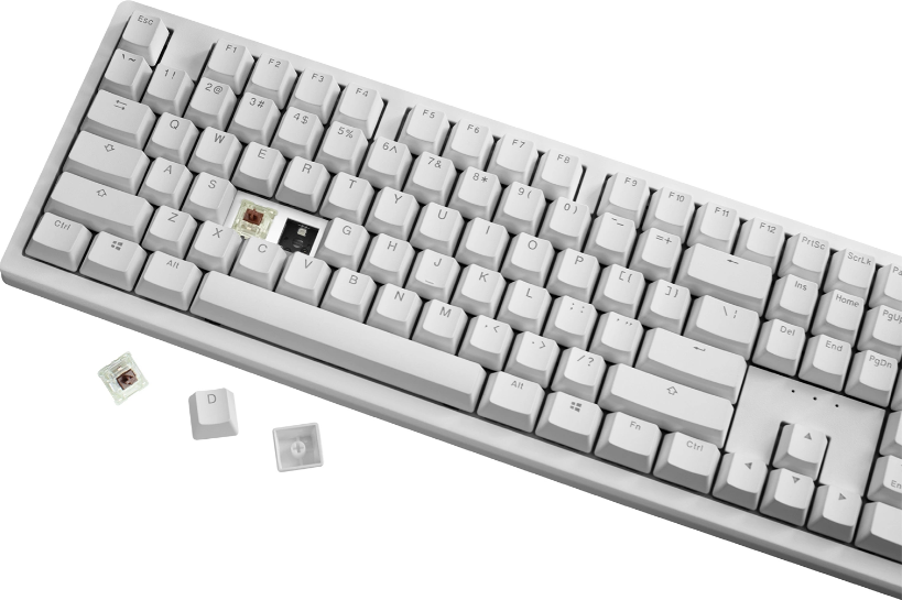 Ducky Zero - Vit - Cherry Brown - RGB - Trådlös