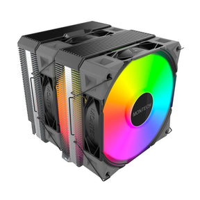 Montech NX600, dual tower, 6 HP CPU Cooler, ARGB, Black Telon Technology Co Ltd (Montech)