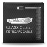 CableMod Classic Coiled Keyboard Kabel USB A Till USB Typ C, Kolgrå - 150 Cm