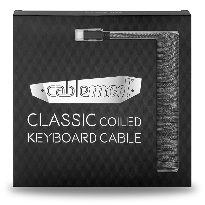 CableMod Classic Coiled Keyboard Kabel USB A Till USB Typ C, Kolgrå - 150 Cm