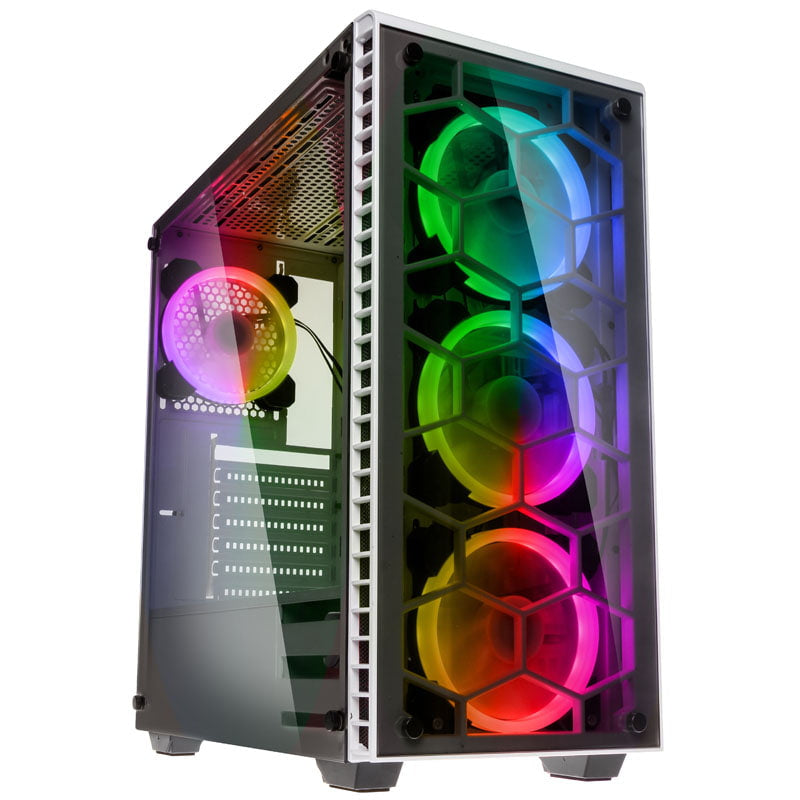Kolink Observatory RGB Midi-Tower - Härdat Glas - Vit Fönster