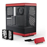 HYTE Y40 Red Miditower - Panoramaglasslöja, inkluderad PCIe 4.0-stigkabel, 2 inkluderade fläktar