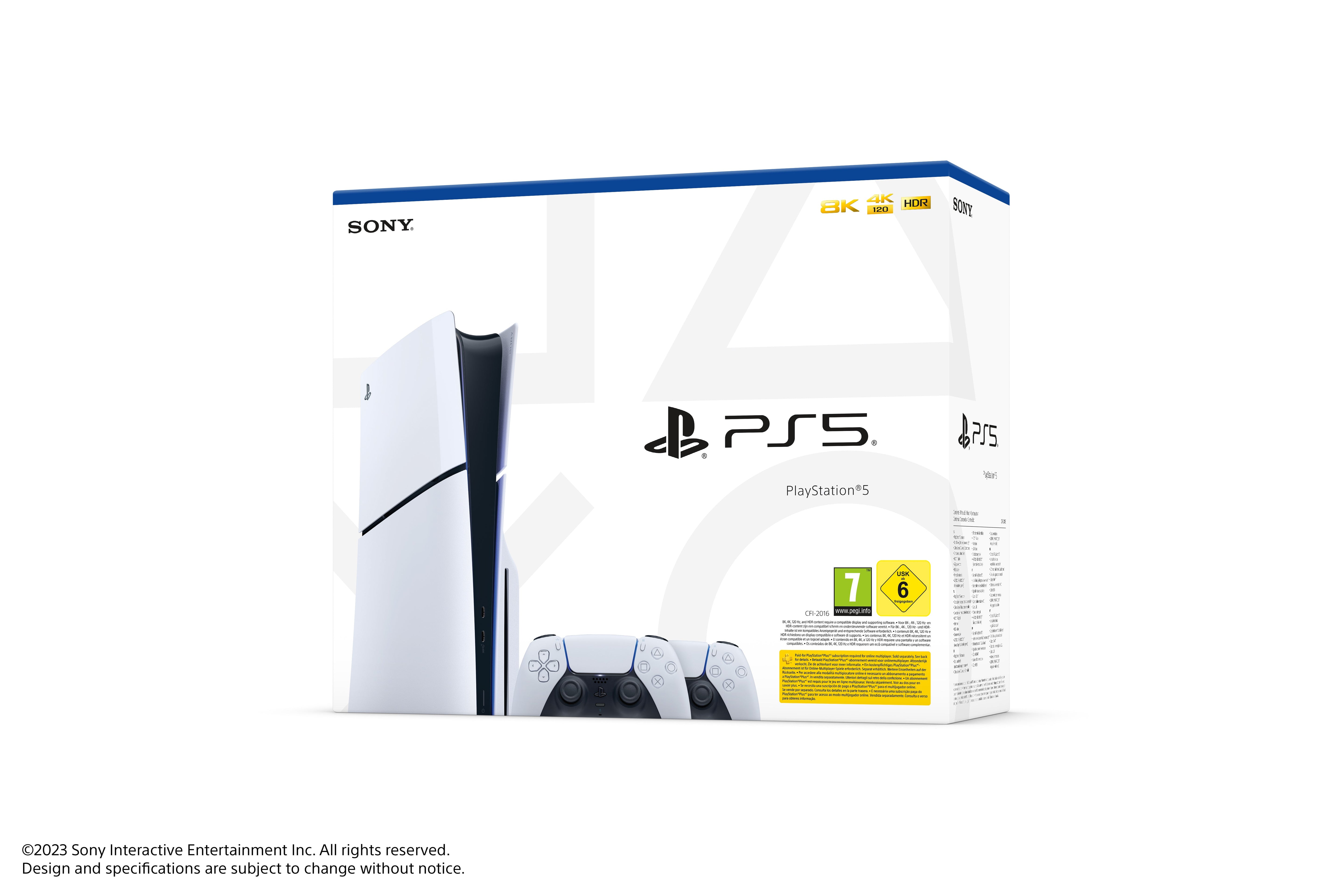 Sony Playstation 5 Slim Med Skivenhet Inkl 2. Controller