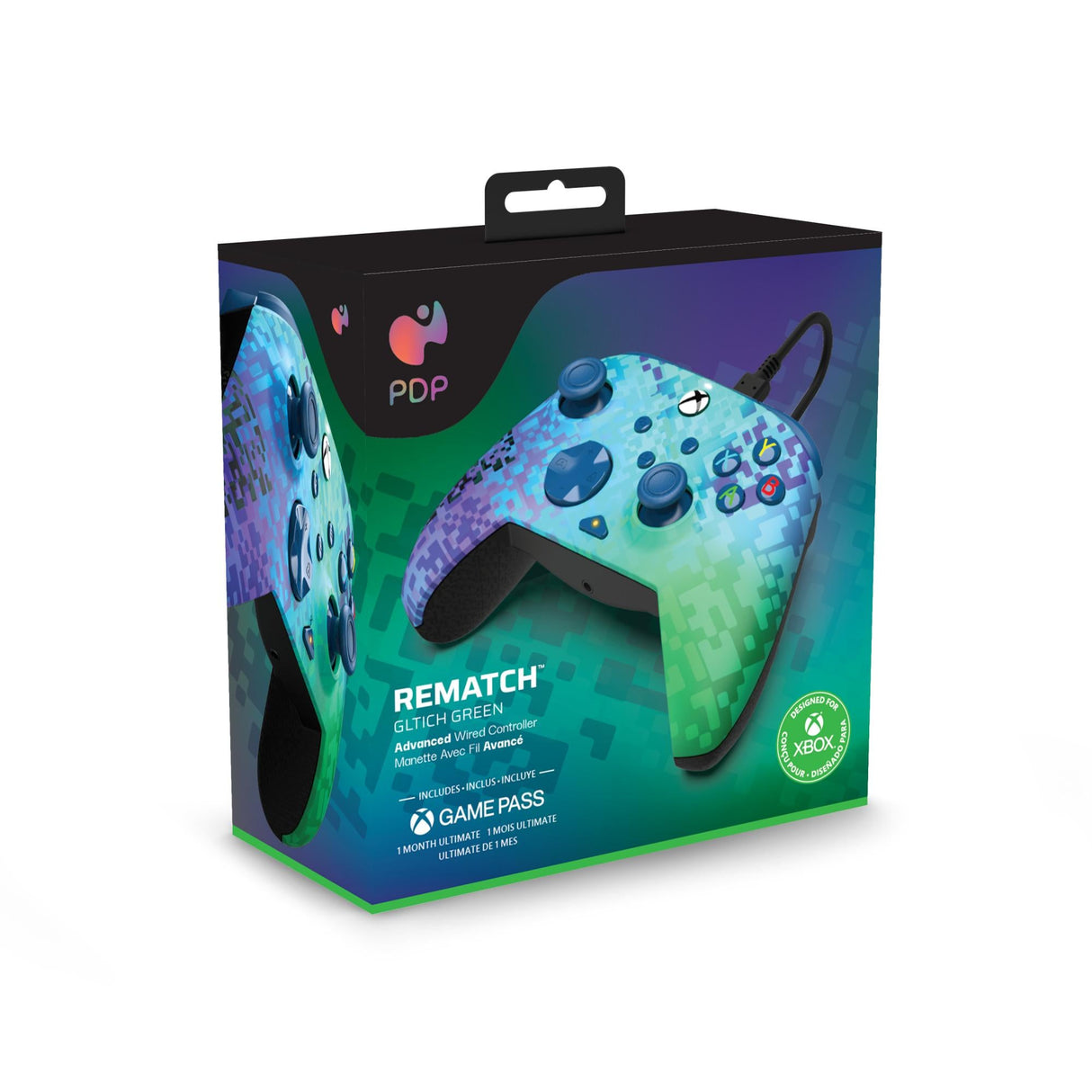 PDP Rematch Wired Controller - Glitch Green PDP