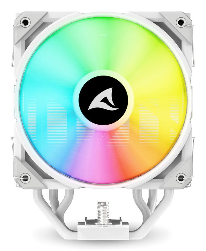 Sharkoon A50 RGB CPU-køler – hvid, 5 heatpipes, 120 mm PWM – billede 6