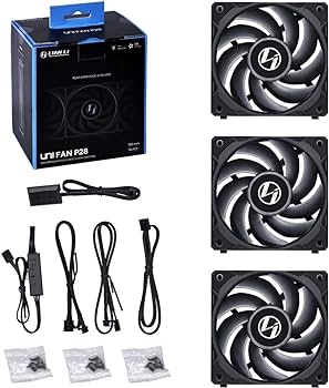 Lian Li UNI FAN P28 PWM 3-pack 120 Mm Svart, 28 Mm Tjock, Kedjebar