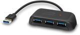 SpeedLink SNAPPY EVO USB Hub, 4-portar, USB 3.0, Aktiv, Svart