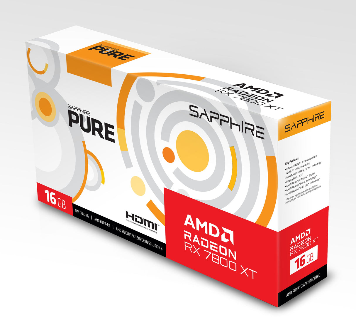 Sapphire Radeon RX 7800 XT Pure OC - 16GB GDDR6 RAM - Grafikkort