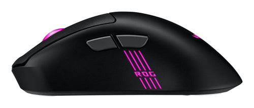 Sort ASUS ROG Keris II Origin – venstre side med tommelfingerknapper