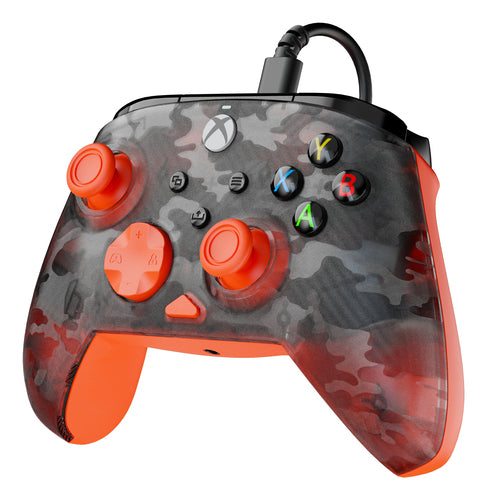 Turtle Beach Rematch Core – Xbox/PC – Ghost Black Camo/Orange – controller skråt fra venstre