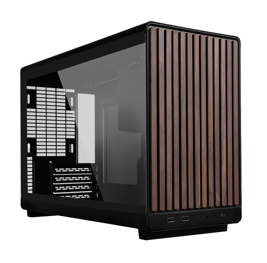 Lian Li A3- mATX-Wood edition, Black, Walnut, glass panel