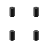 SSUPD Meshroom aluminiumsfødder – 3 cm, sort, 4 stk.