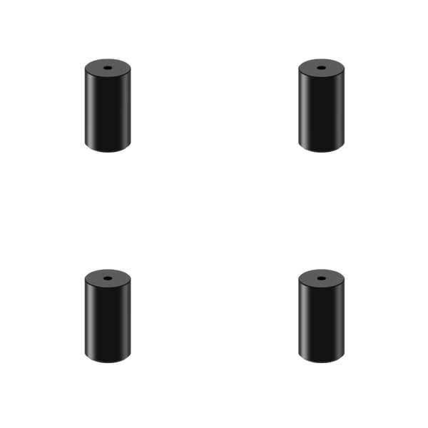 SSUPD Meshroom aluminiumsfødder – 3 cm, sort, 4 stk.