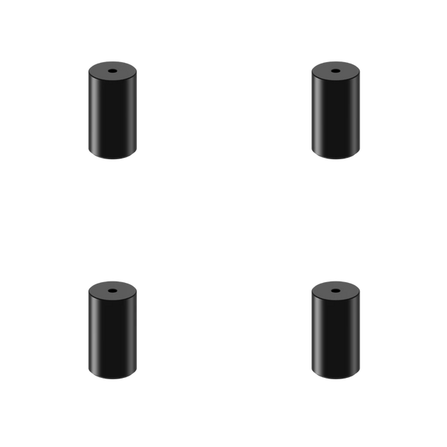 SSUPD Meshroom aluminiumsfødder – 3 cm, sort, 4 stk.