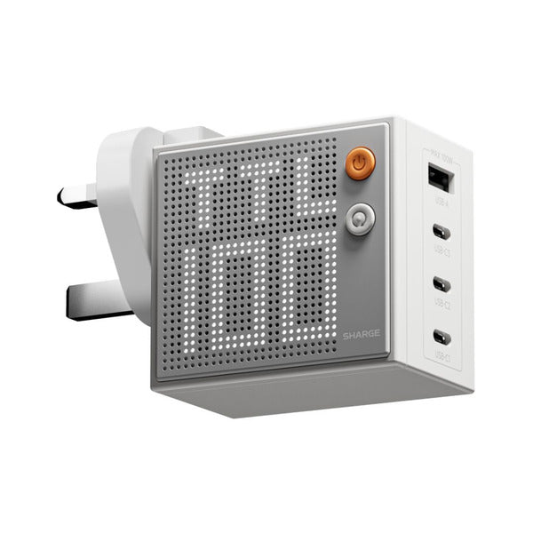 SHARGE Pixel 100W GaN-oplader - EU - hvid