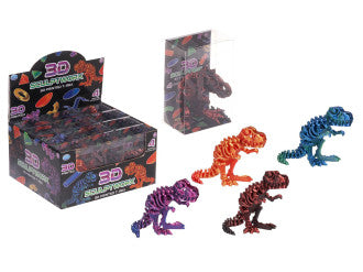 3D-printet T-Rex Dinosaur 18 cm – Assorteret