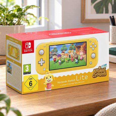 Nintendo Switch Lite + Animal Crossing: New Horizons – gul – stemningsbillede