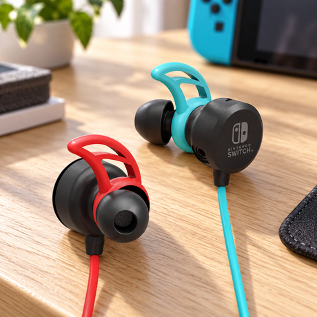 HORI Gaming Earbuds Pro – in-ear gamingheadset – rød/blå – stemningsbillede