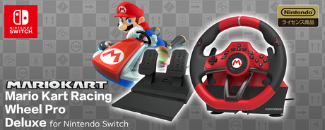 HORI Mario Kart Racing Wheel Pro Deluxe – producentens temabillede med Mario Kart