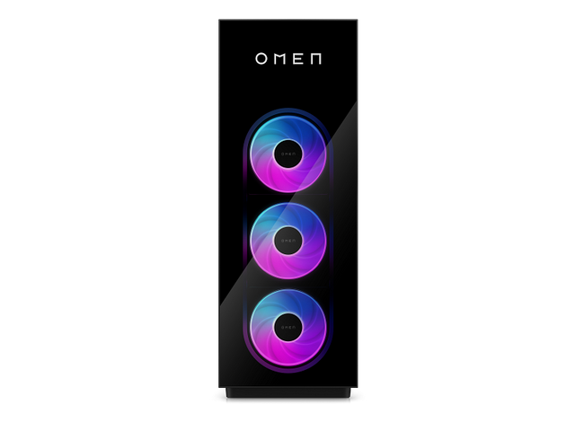 HP OMEN MAX 45L GT23-0091ng – sort gamingcomputer set forfra med tre RGB-blæsere