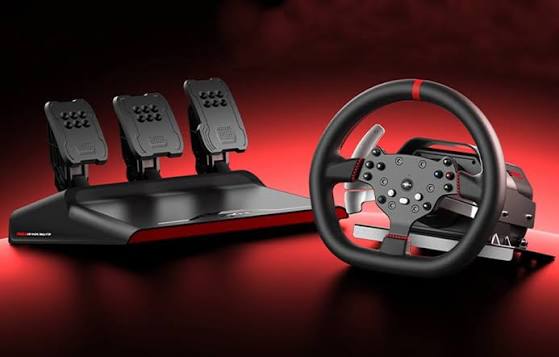 PXN-V10 Pro gaming set - steering wheel + pedals + mounting clamps (PC / PS4 / Xbox One / Xbox Series X|S)