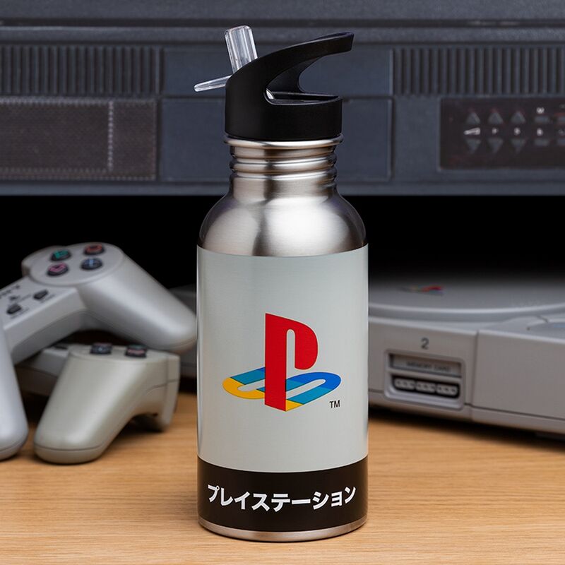 Playstation Heritage metallvattenflaska med sugrör