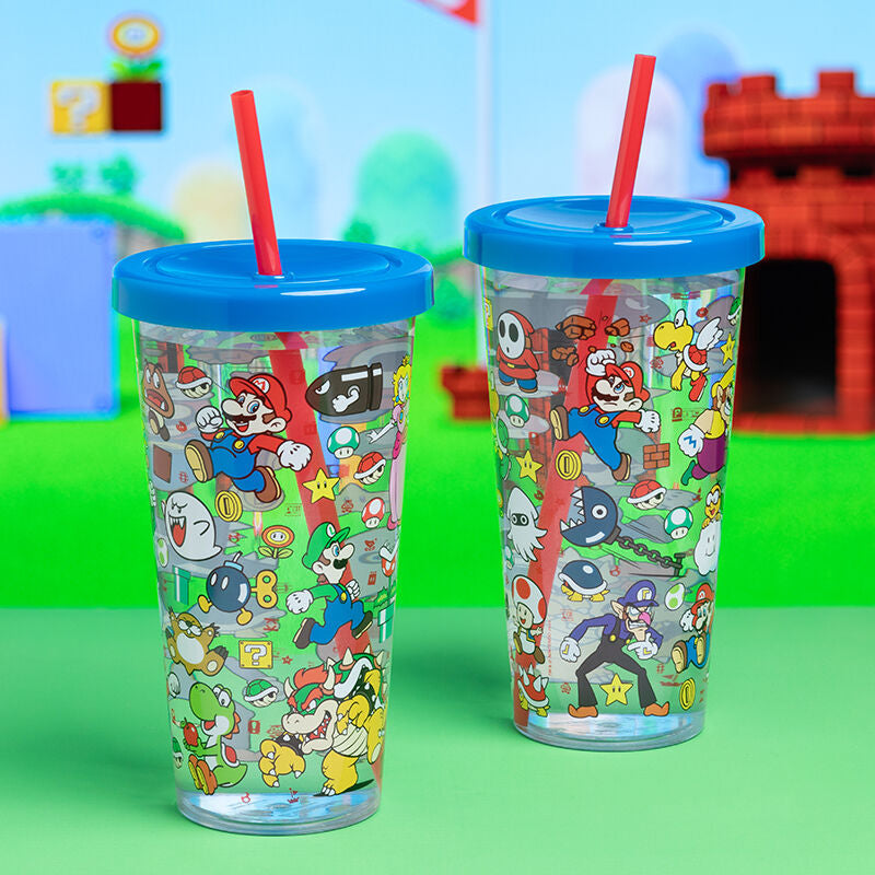Super Mario - Plastmugg med sugrör